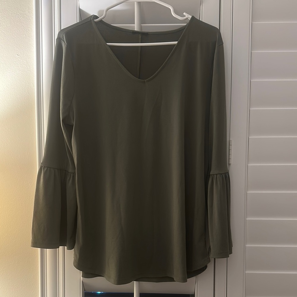 Elegant Olive Green Women's Top